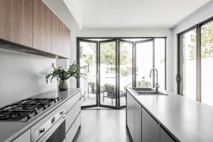 Modern kitchen with bi fold doors